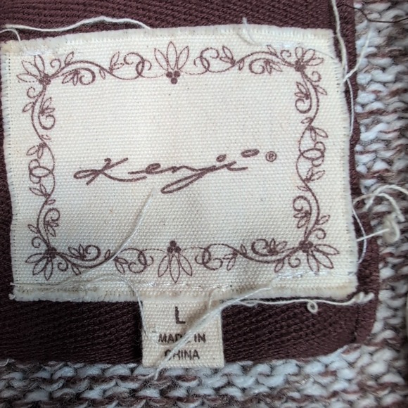 Kenji Sweater Womens L Biege Cardigan Wool Blend Soft Cozy Comfort Preppy - Picture 6 of 13